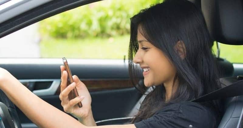 can you text while stopped at a red light